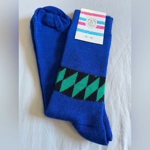 SOLD 🛑 Italian Wool Socks Vintage Retro Made in Italy Woolen Knit Electric Bold